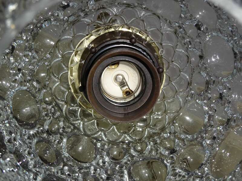 Alte Pendellampe 2flamig Bubble Lampe Glas 60er Jahre Vintage Deckenlampe 