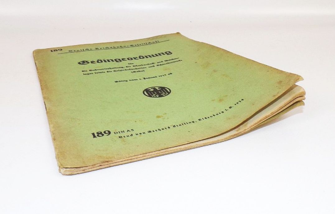Gedingeordnung für Bahnunterhaltung Oberbaustofflager Weichenlager 1935 