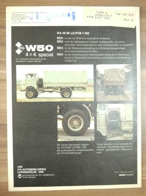 IFA Mobile DDR W50 4x4 special Heft KFT DDR Juni 1985 Pneumant Rallye 85 Trabant