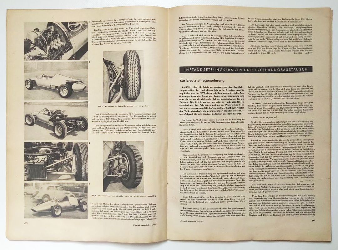 Kraftfahrzeugtechnik DDR 1962 Zeitschrift Nr 11 Multicar KFT