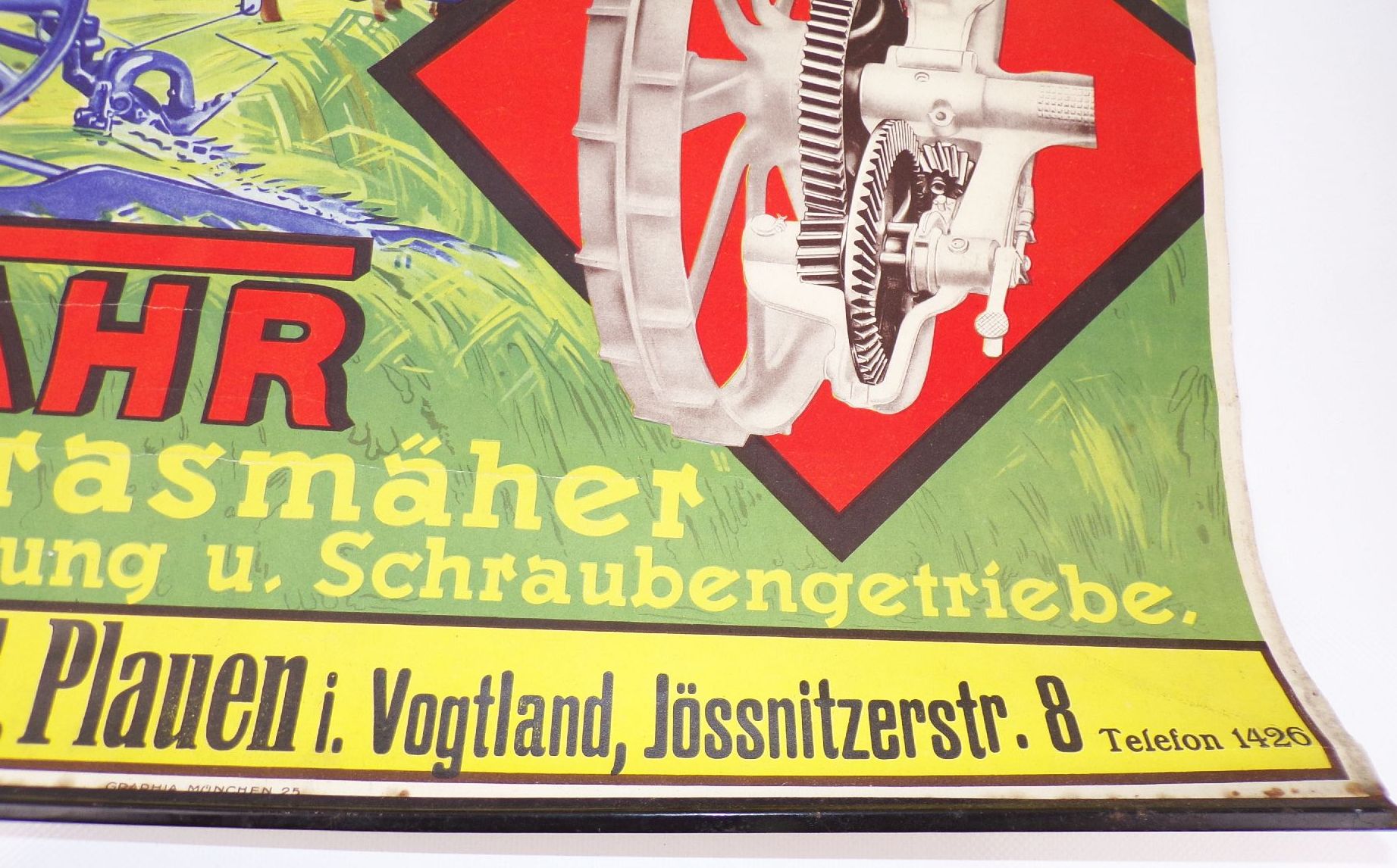 Altes Plakat Fahr Grasmäher Landtechnik Männel Plauen Landwirtschaft 1930 er Altes Plakat Fahr Grasmäher Landtechnik Männel Plauen Landwirtschaft 1930 er
