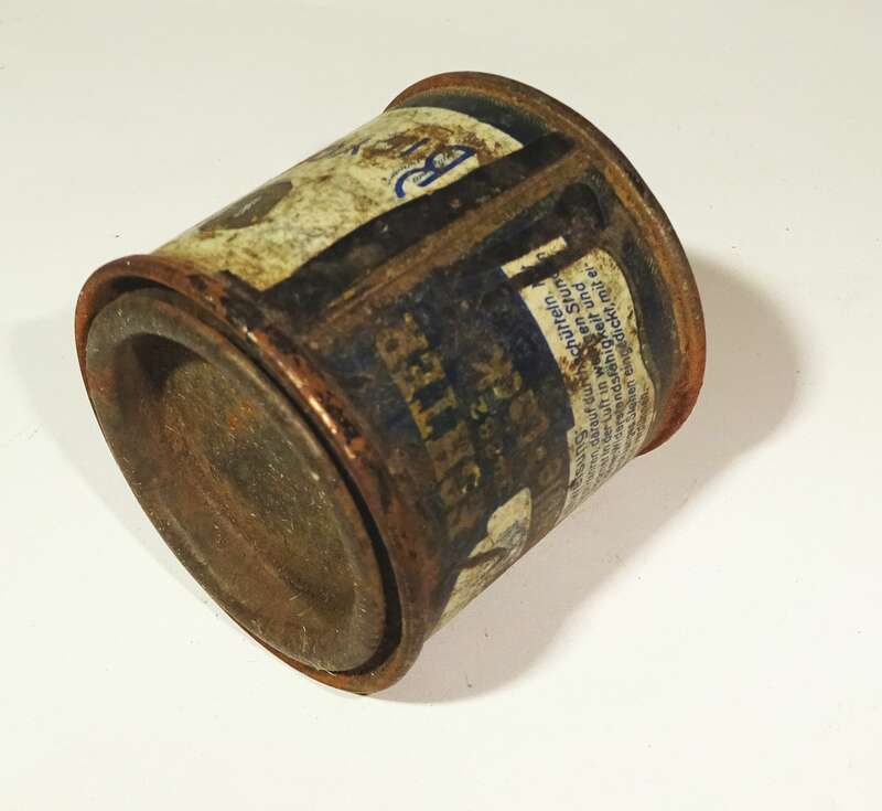 Alte Blechdose Oesten Fahrrad Emaille um 1920 bicycle