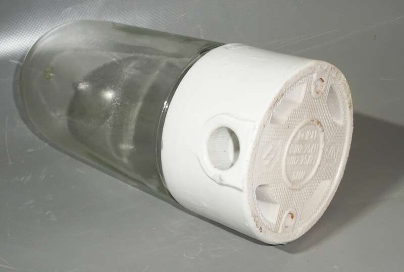 Old Glaskolbenlampe Deckenlampe Leuchte Porzellan Glas Industrie Design