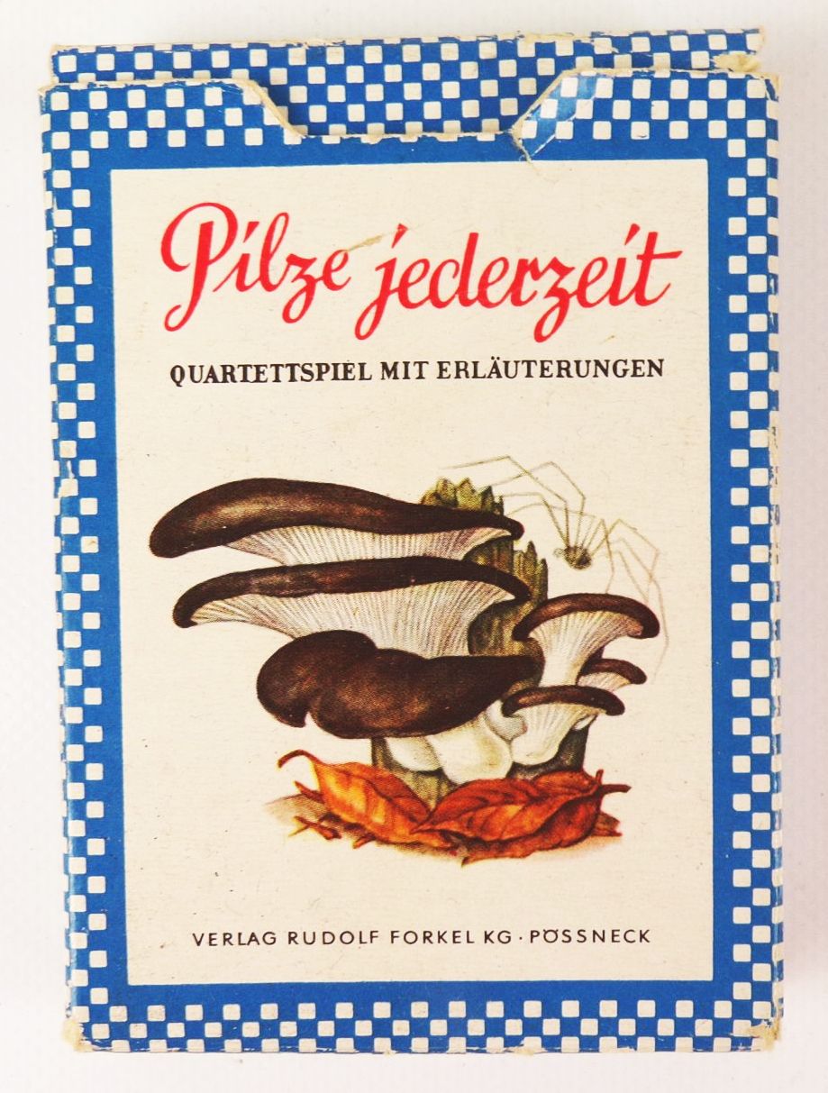 Altes Kartenspiel Pilze jederzeit Quartettspiel Rudolf Forkel Pössneck 1965