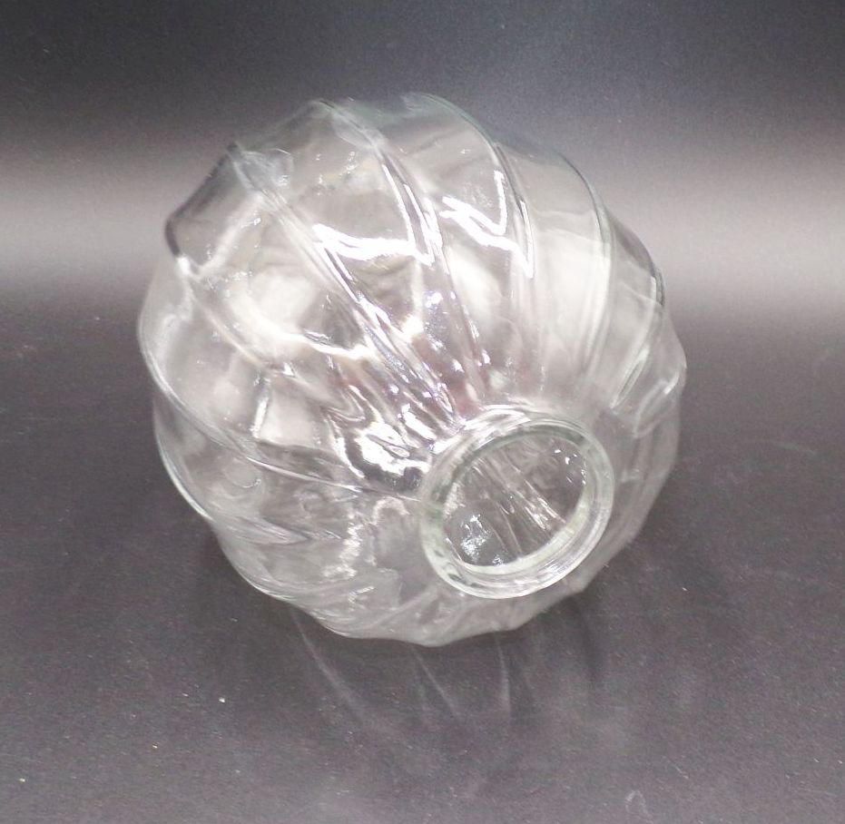 Altes Lampenglas transparent Facetten Glaselemente Vase Antik Vintage Altes Lampenglas transparent Facetten Glaselemente Vase Antik Vintage