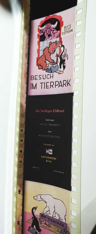 Defa Color Bildband 161 Besuch im Tierpark DDR Diafilm Bakelitdose !