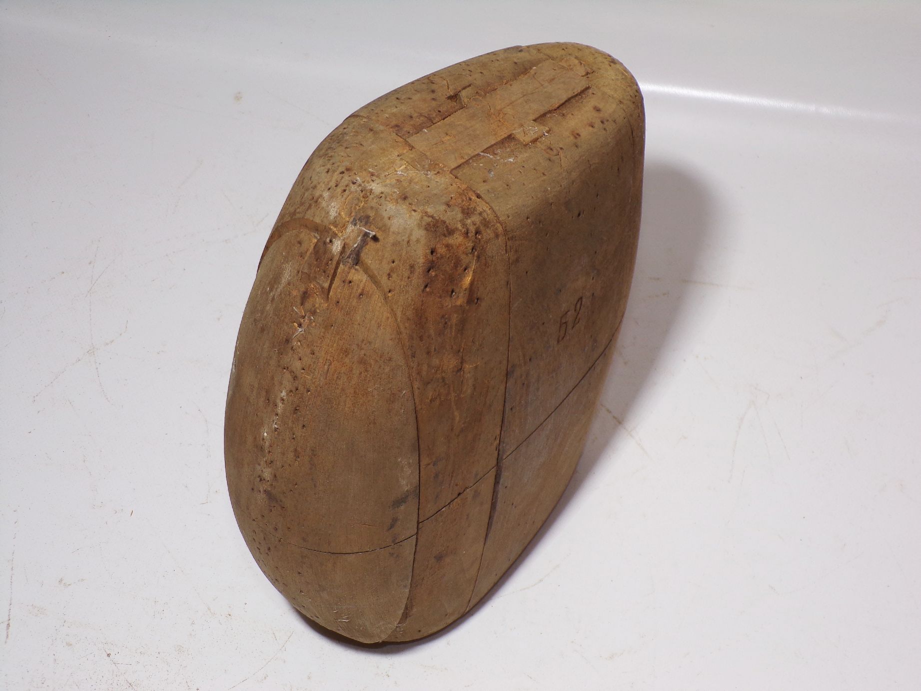 Alte Kürschner Form Holz Muff Handwärmer 