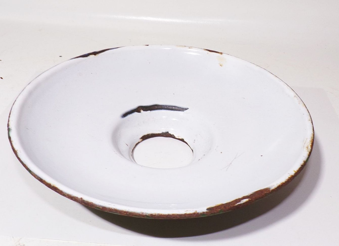 Alter Emaille Lampenschirm Grün Weiss E27 Industriedesign Leuchte