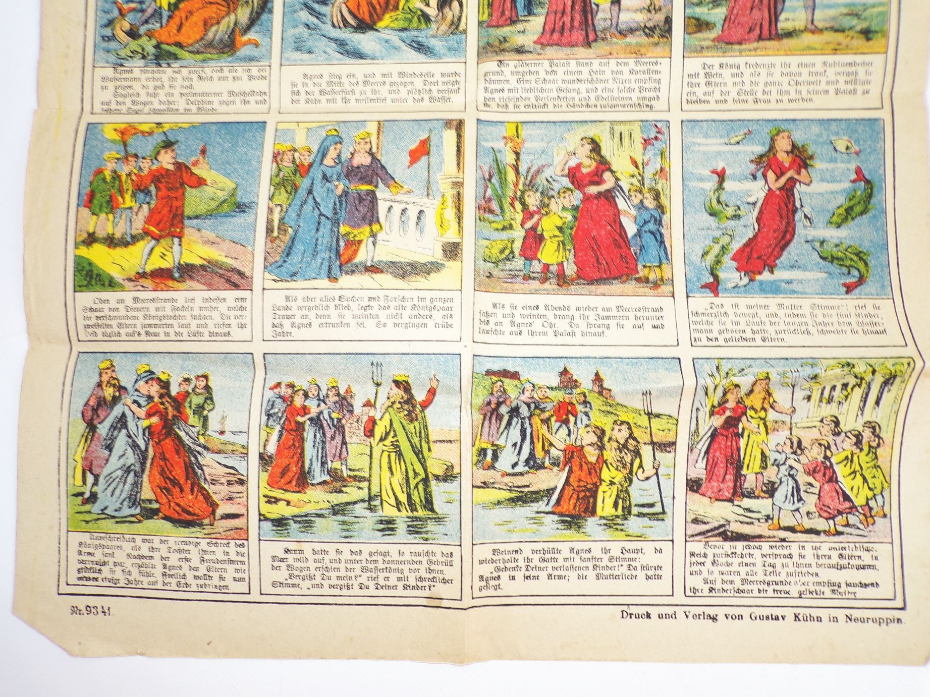 Alter Neuruppiner Bilderbogen Der Wassermann Gustav Kühn Neuruppin Druck 