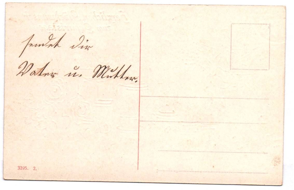 Postkarte Kaffeetisch Geburtstag Kaffeeservice gold geprägt 