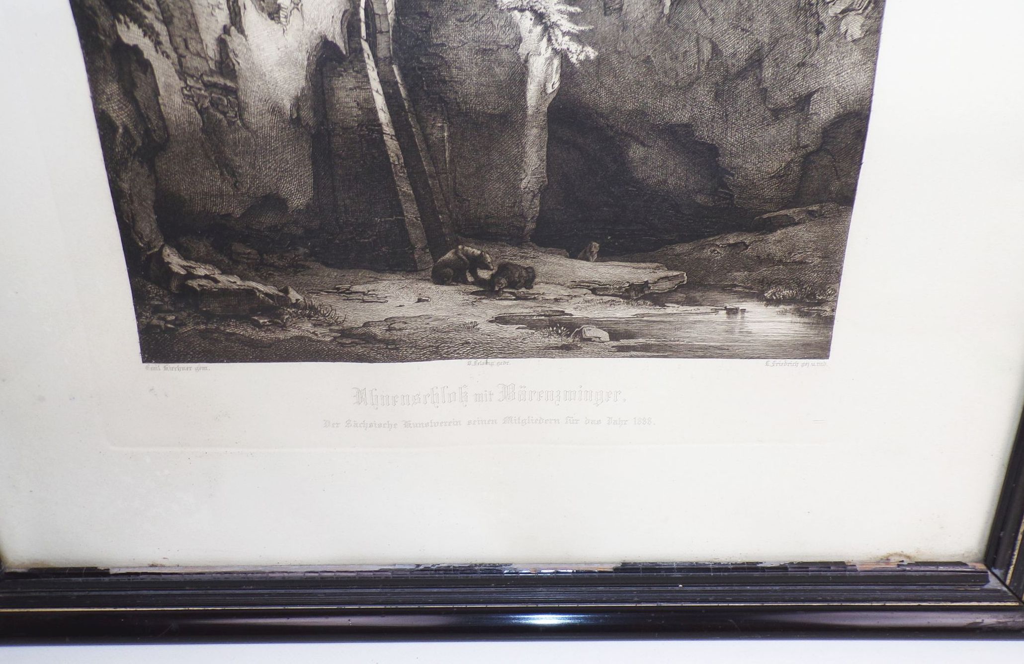 Ahnenschloß mit Bärenzwinger 1888 sächsischer Kunstverein Kirchner und Friedrich