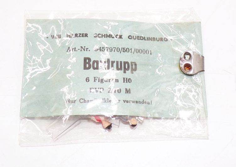 H0 Figuren Bautrupp 6 Figuren DDR VEB Harzer Schmuck Quedlinburg Unbenutzt