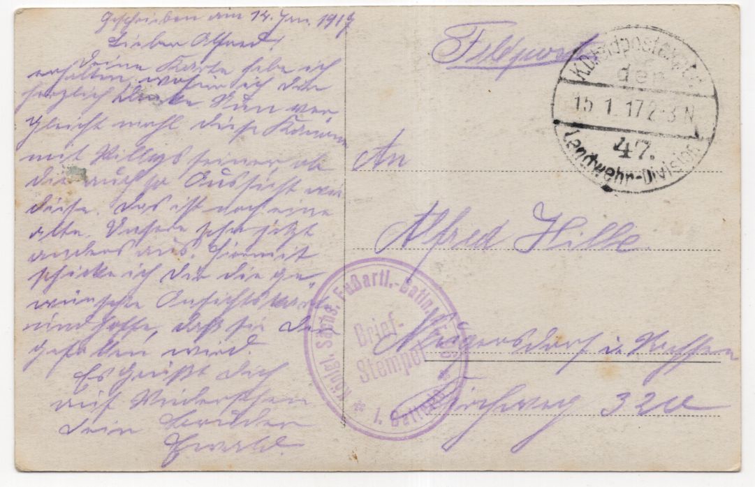 Foto Ak Artillerie Geschütz FAR Batl 96 1917 NR10082
