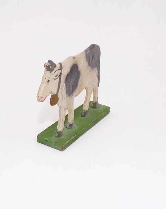 Alte Flachfiguren Berthold Holzfiguren Bauer Rind Schafe Tiere um 1930 Rosswein