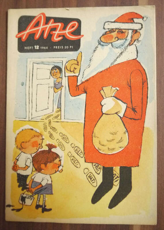 Atze Kinderzeitschrift DDR Weihnachtmann 1964 Heft 12 Comic