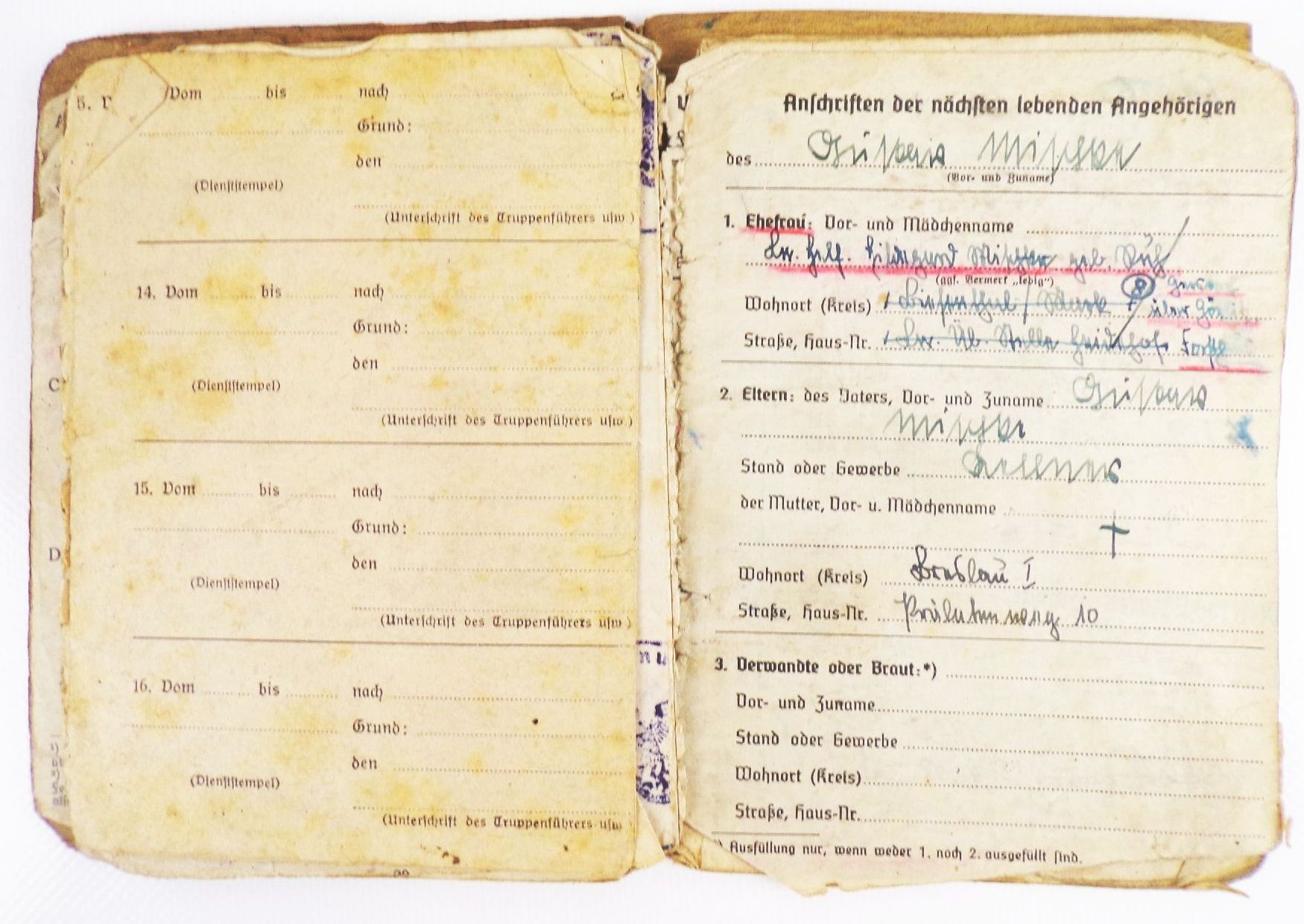 Soldbuch 2 WK Panzergrenadier 