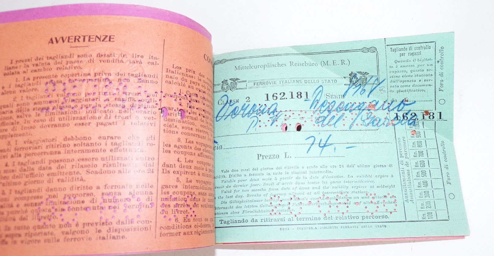 3 x Fahrschein Heft MER Mitteleuropäisches Reisebüro 1930 