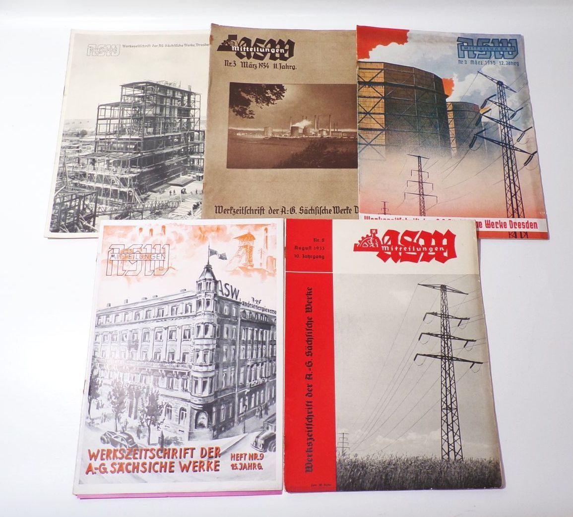 ASW Mitteilungen Konvolut Zeitungen 1930er Werkzeitschrift Sächsische Werke Dresden 