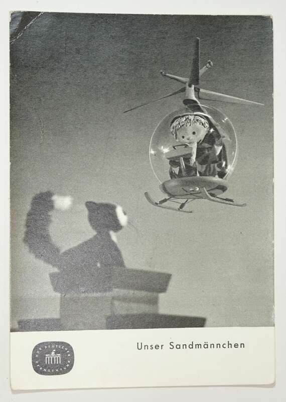Ak Sandmann im Hubschrauber Garloff DDR Fernsehen 1968