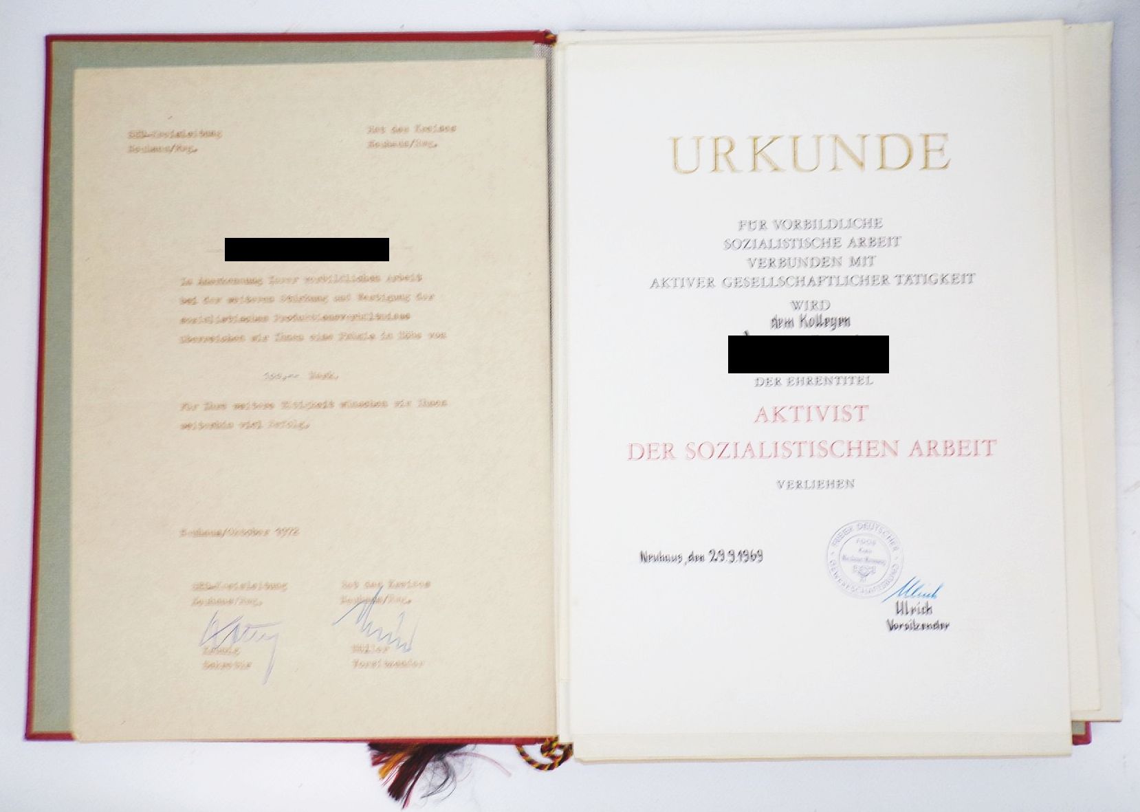 DDR Urkunden Nachlass 