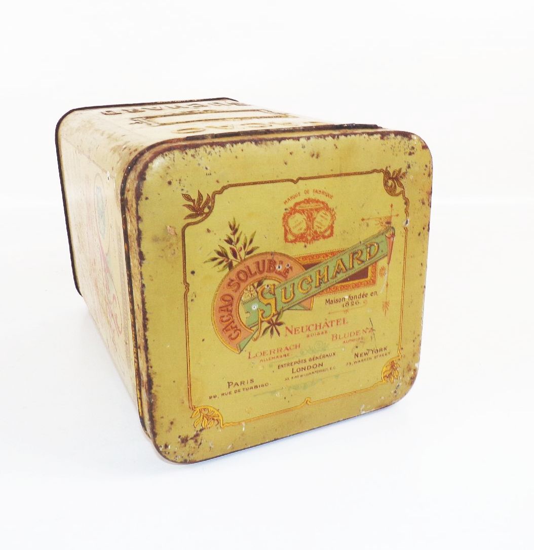 Alte große Blechdose Suchard Cacao um 1900 Kakaodose 