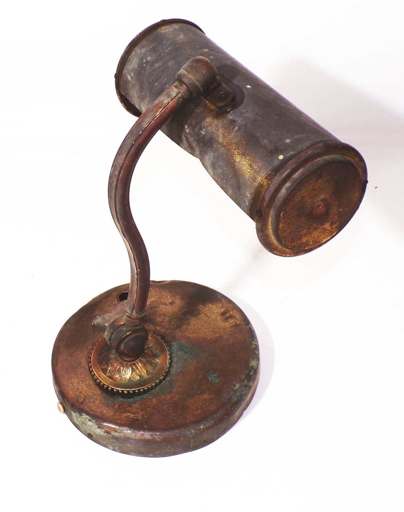 Alte Messing Schreibtischlampe Bankerlampe Ersatzteilspender Bastlerware