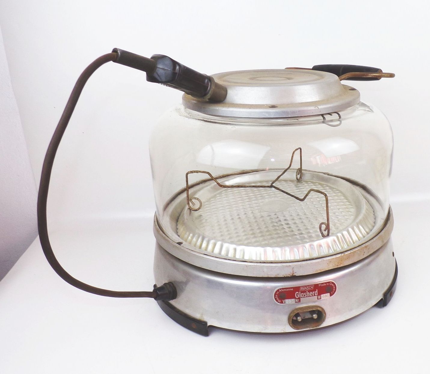 Rönsch Glasherd DDR Backwunder Glasglocke 