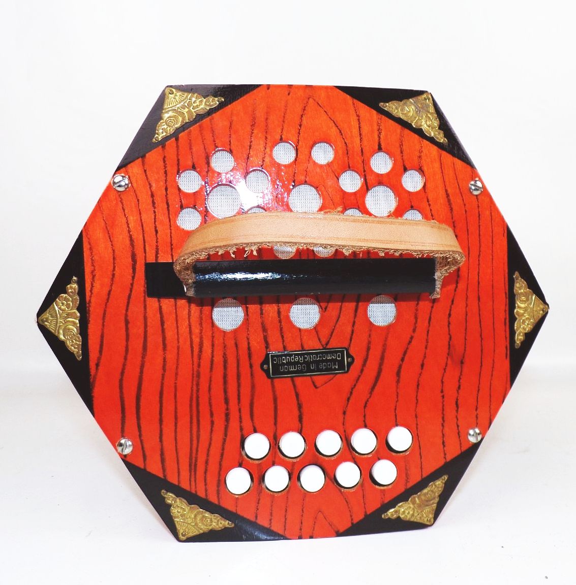 Alte Concertina DDR Akkordeon Handharmonika mit Originalkarton Alte Concertina DDR Akkordeon Handharmonika mit Originalkarton