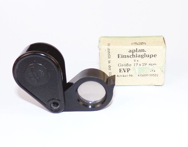 Carl Zeiss Jena Lupe 8 x Einschlaglupe mit OVP Carl Zeiss Jena Lupe 8 x Einschlaglupe mit OVP