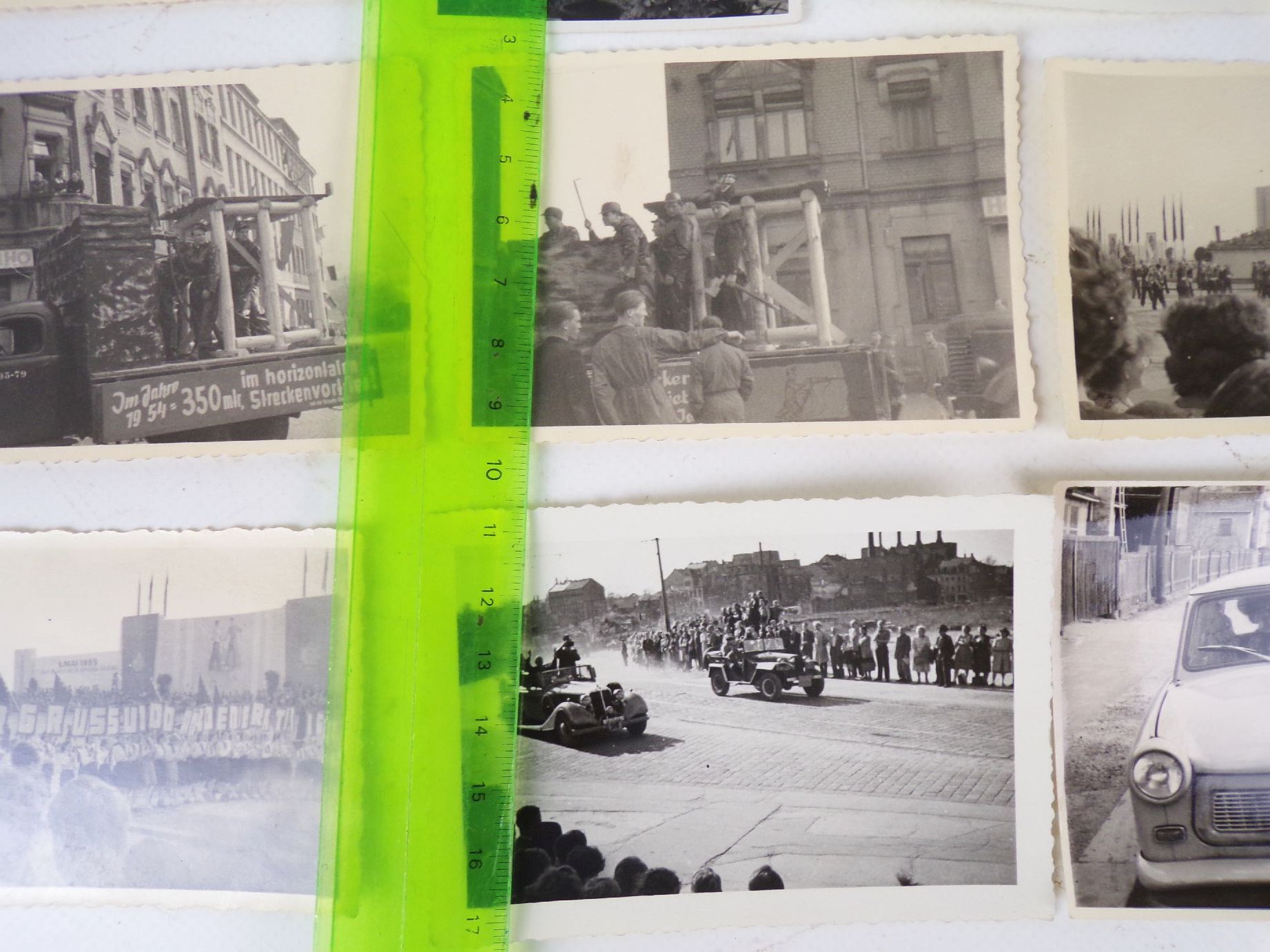 Konvolut Fotos Dresden Radrennen 1955 Sozialisten Banner Vintage DDR 