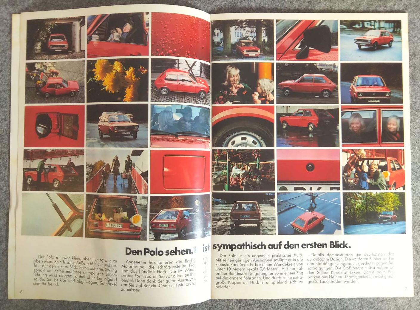 Volkswagen Broschüre Polo VW Auto Werbung 1976 Volkswagen Broschüre Polo VW Auto Werbung 1976