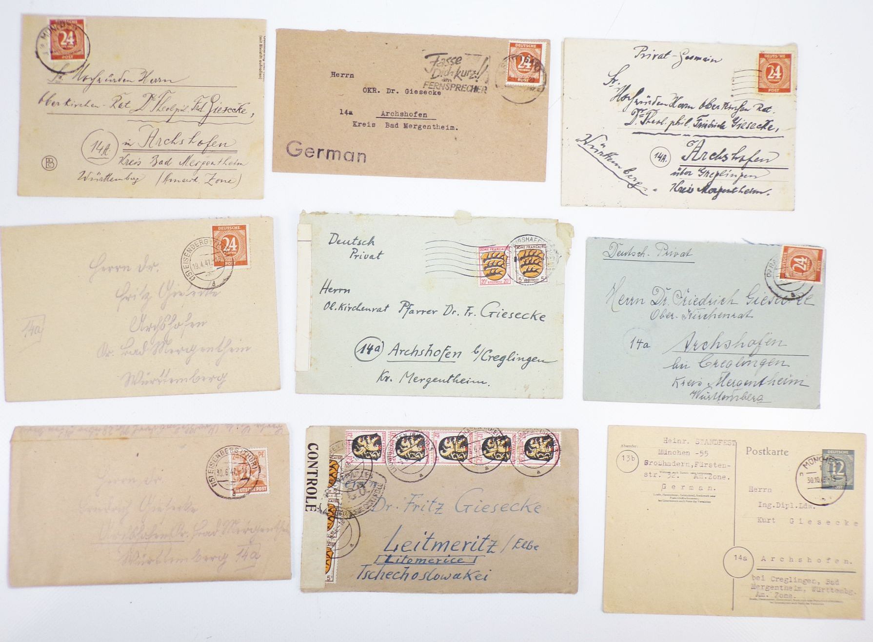 Briefe Ganzsachen Konvolut Alliierte Besatzung 1947 Fundgrube 