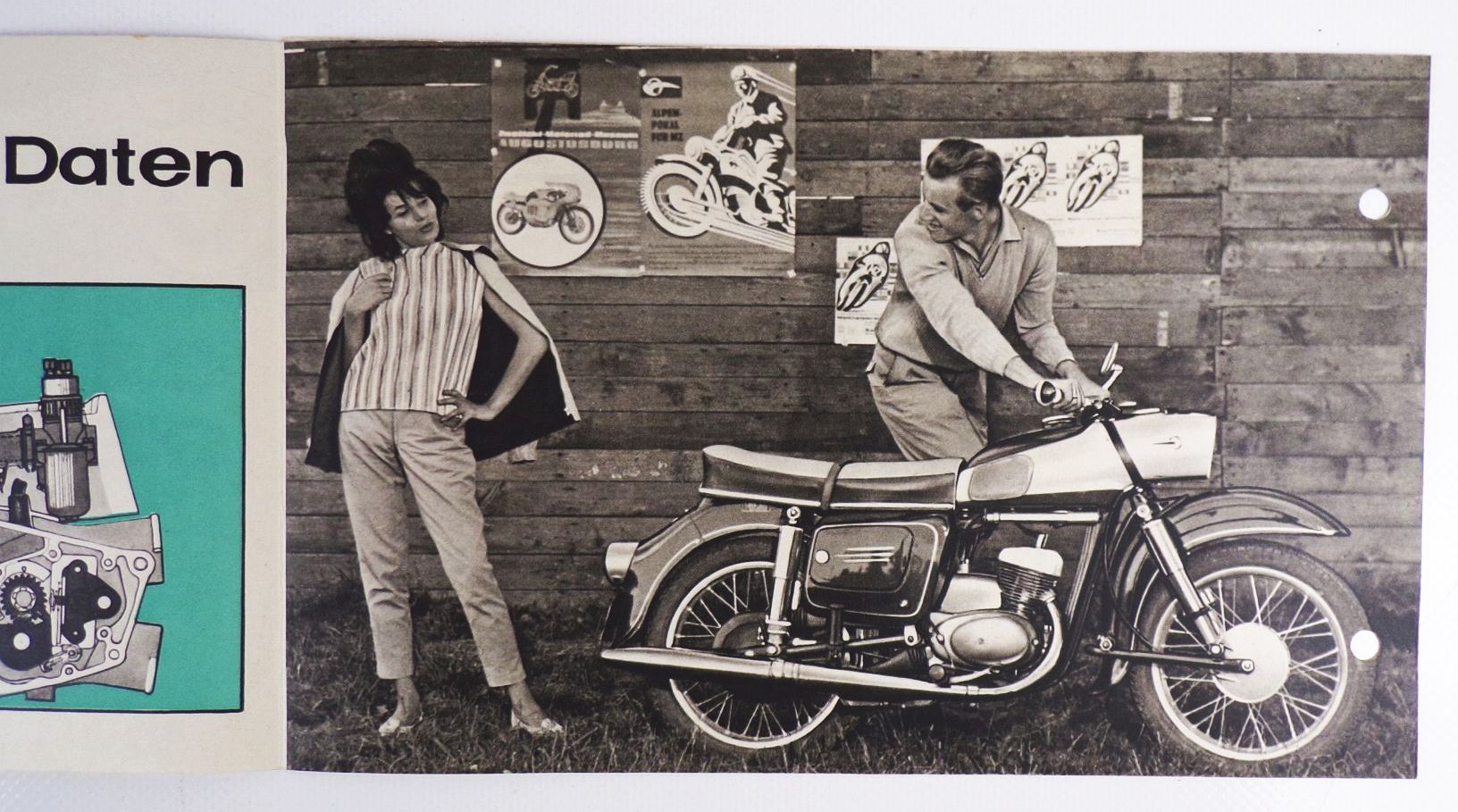 Altes Reklame Prospekt MZ Motorrad ES125 ES150 DDR Altes Reklame Prospekt MZ Motorrad ES125 ES150 DDR