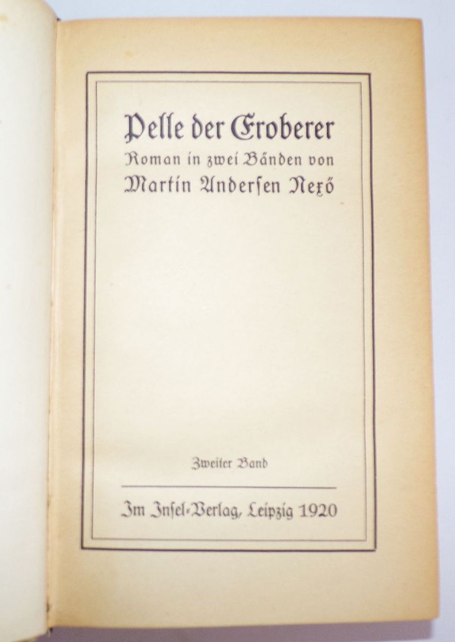Pelle der Eroberer 2 Bände Martin Andersen Nexö Insel Verlag 1920 Einband 