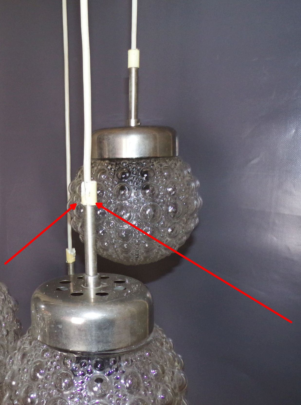 Kaskadenlampe Bubble Glas E27 Deckenleuchte 5er Pendelleuchte