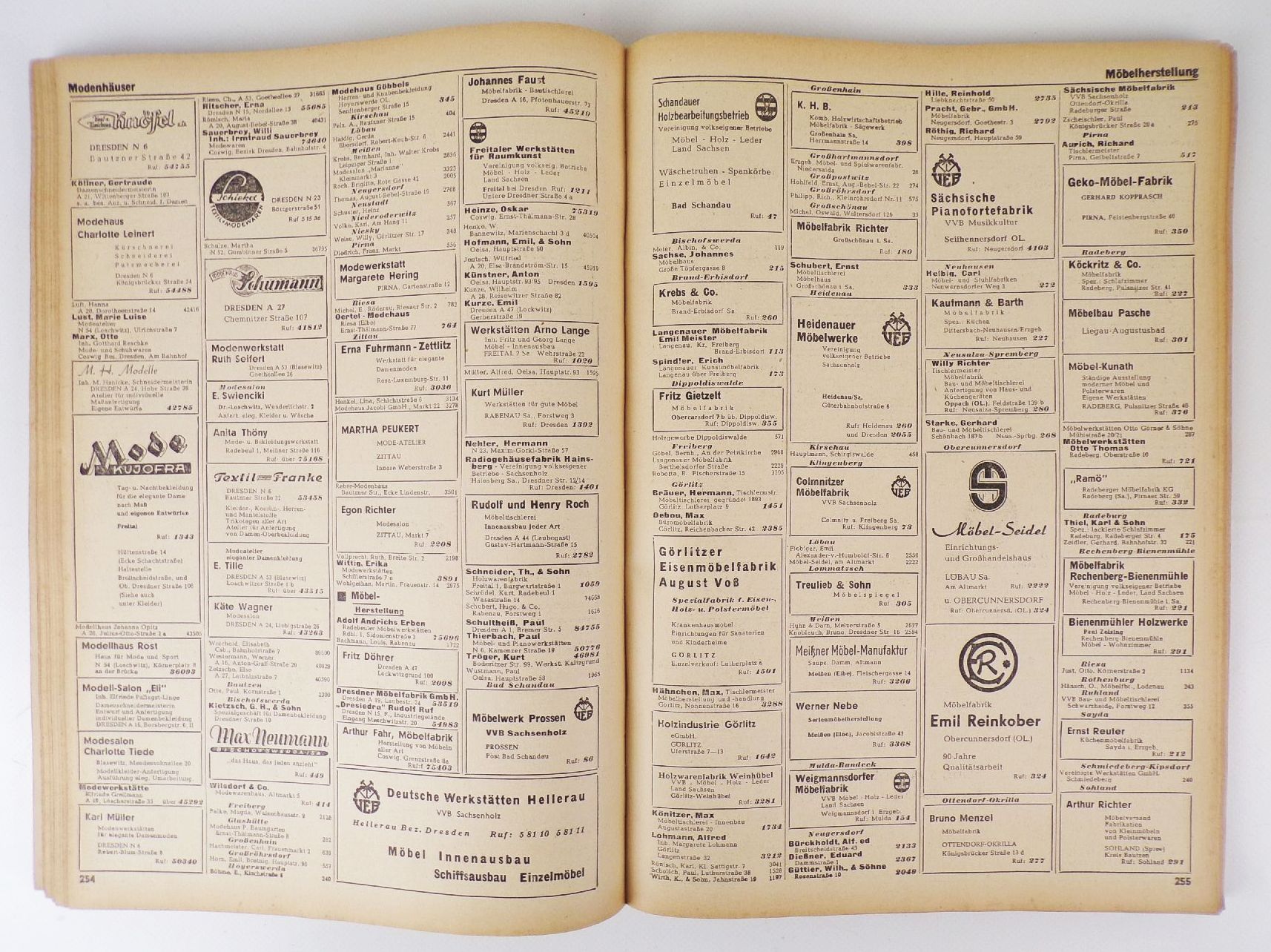 Branchen Fernsprechbuch Oberpostdirektion Dresden 1950 Branchen Fernsprechbuch Oberpostdirektion Dresden 1950
