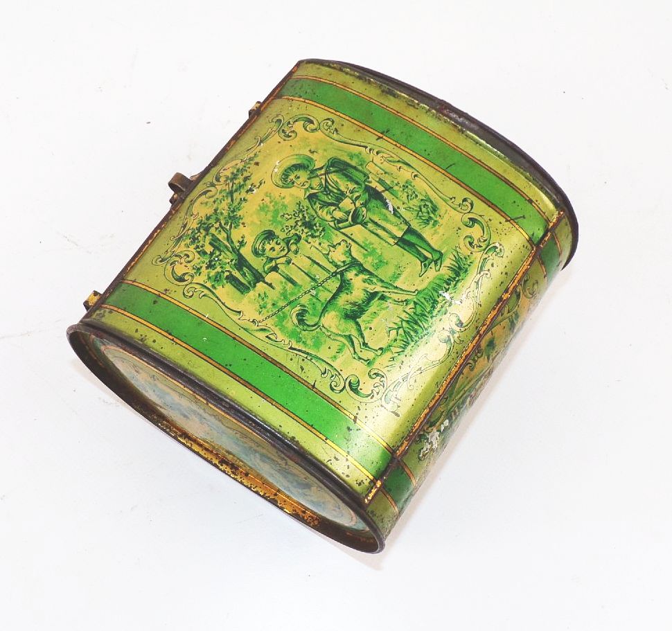 Alte Botanisiertrommel Blechdose lithografiert um 1900