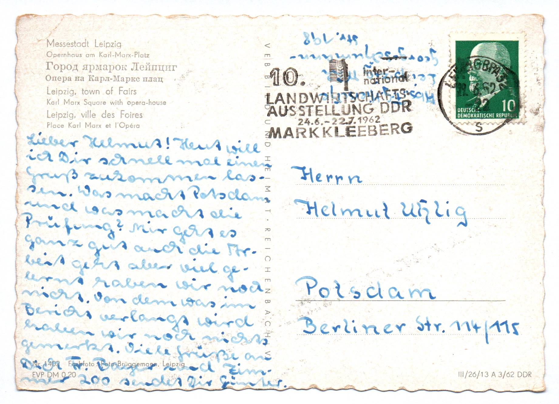 Ak Opernhaus am Karl Marx Platz Leipzig 1962 Ak Opernhaus am Karl Marx Platz Leipzig 1962