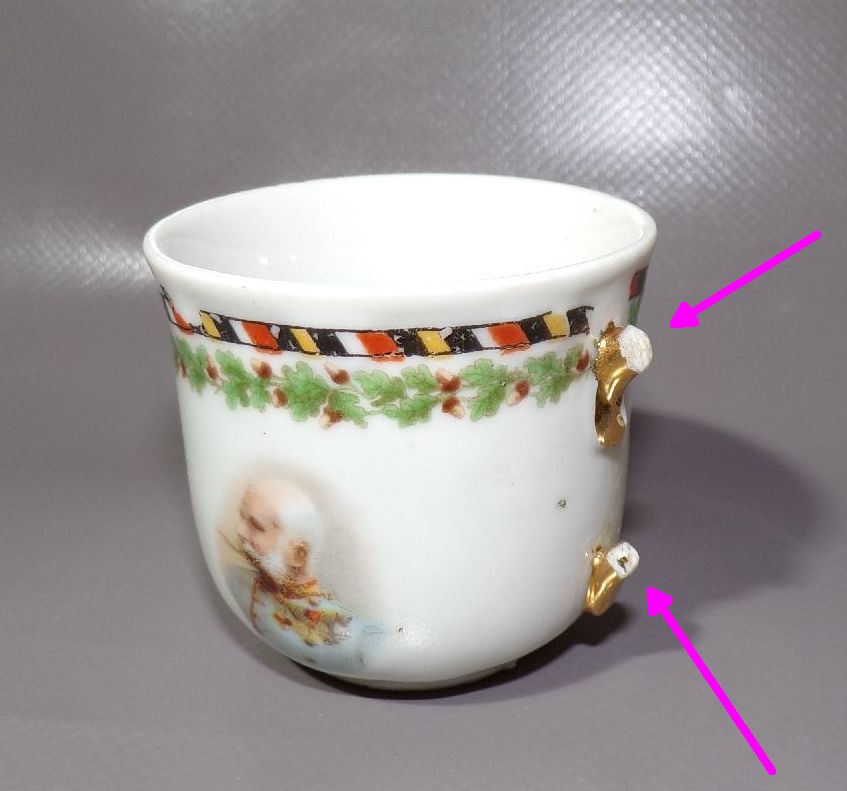 Patriotisches Porzellan Service Kaiser Wilhelm Kaiserreich Mokkaservice 1 Wk 