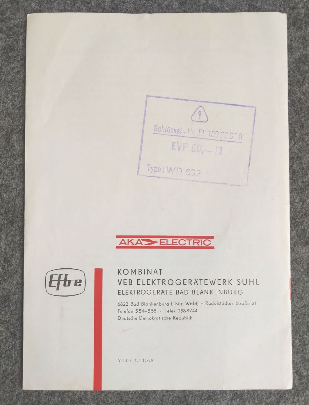 Originale Gebrauchsanleitung Wärmedecke Efbe 1971 mit Garantieschein Originale Gebrauchsanleitung Wärmedecke Efbe 1971 mit Garantieschein