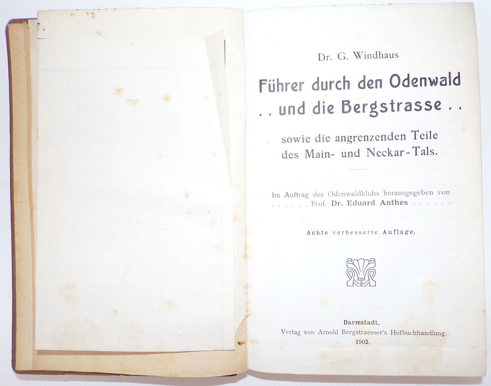 Führer durch den Odenwald und die Bergstrasse Windhaus Reiseführer 1903