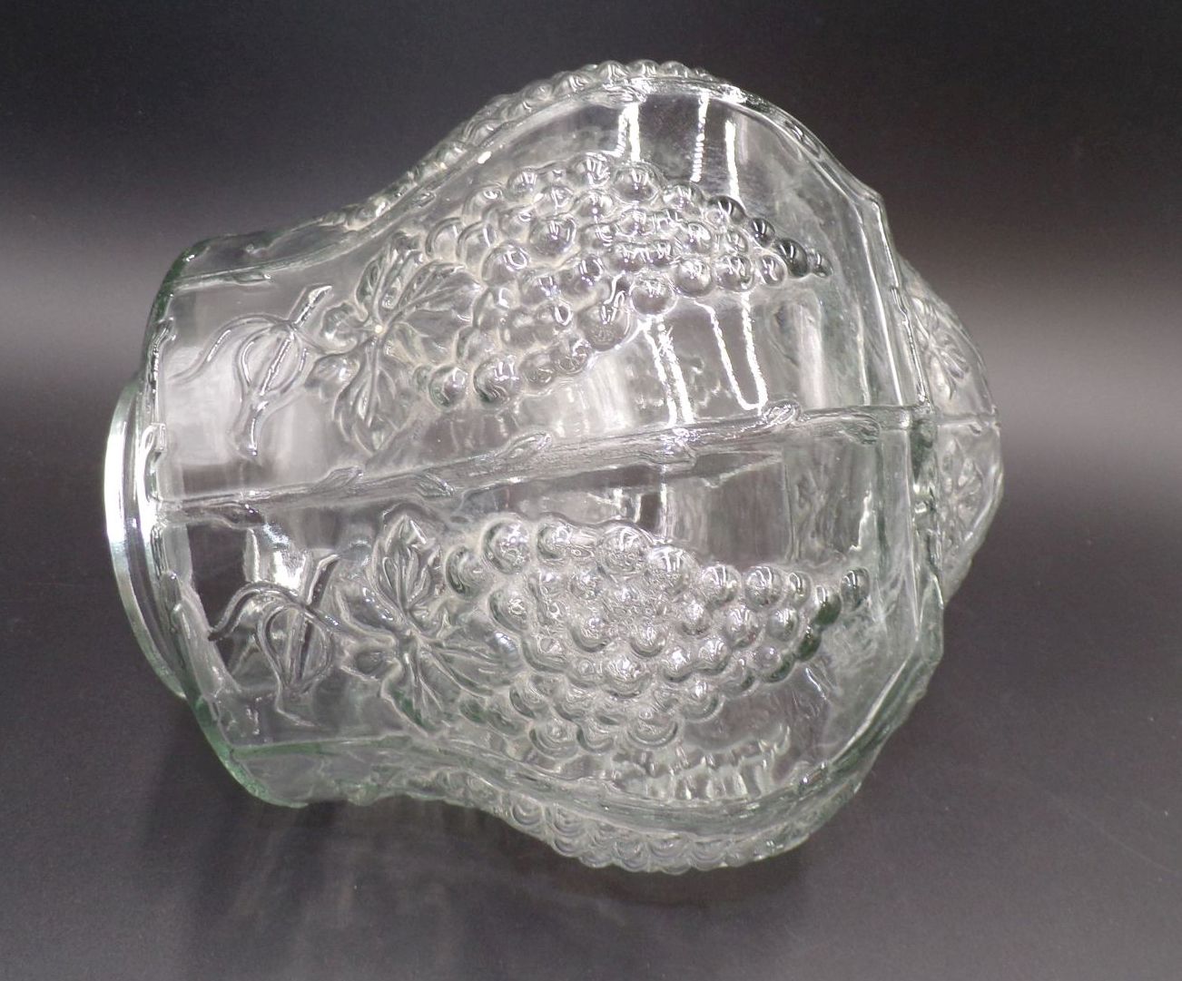 Alter Lampenschirm Deckenleuchte Weintraube Transparent Pressglas Antik