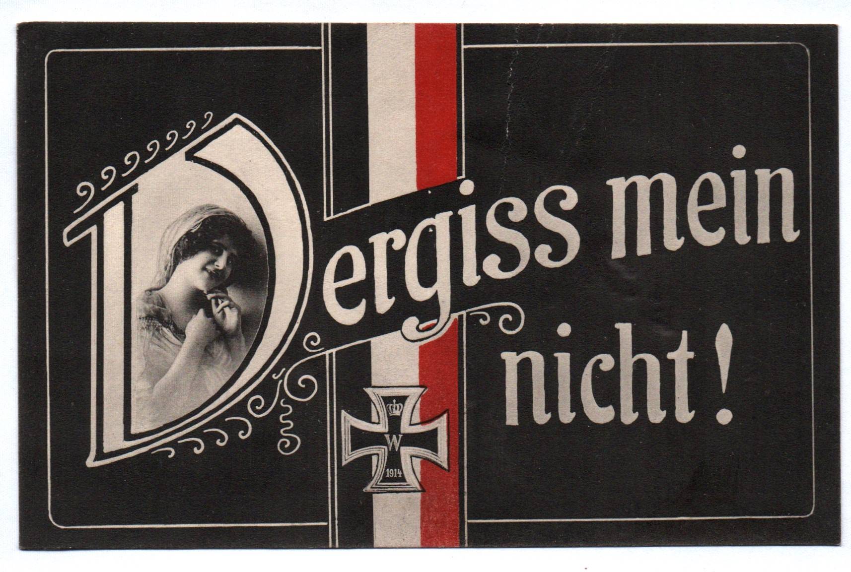 Patriotika Ak Vergiss mein nicht Frau Eisernes Kreuz Feldpost 1 Wk