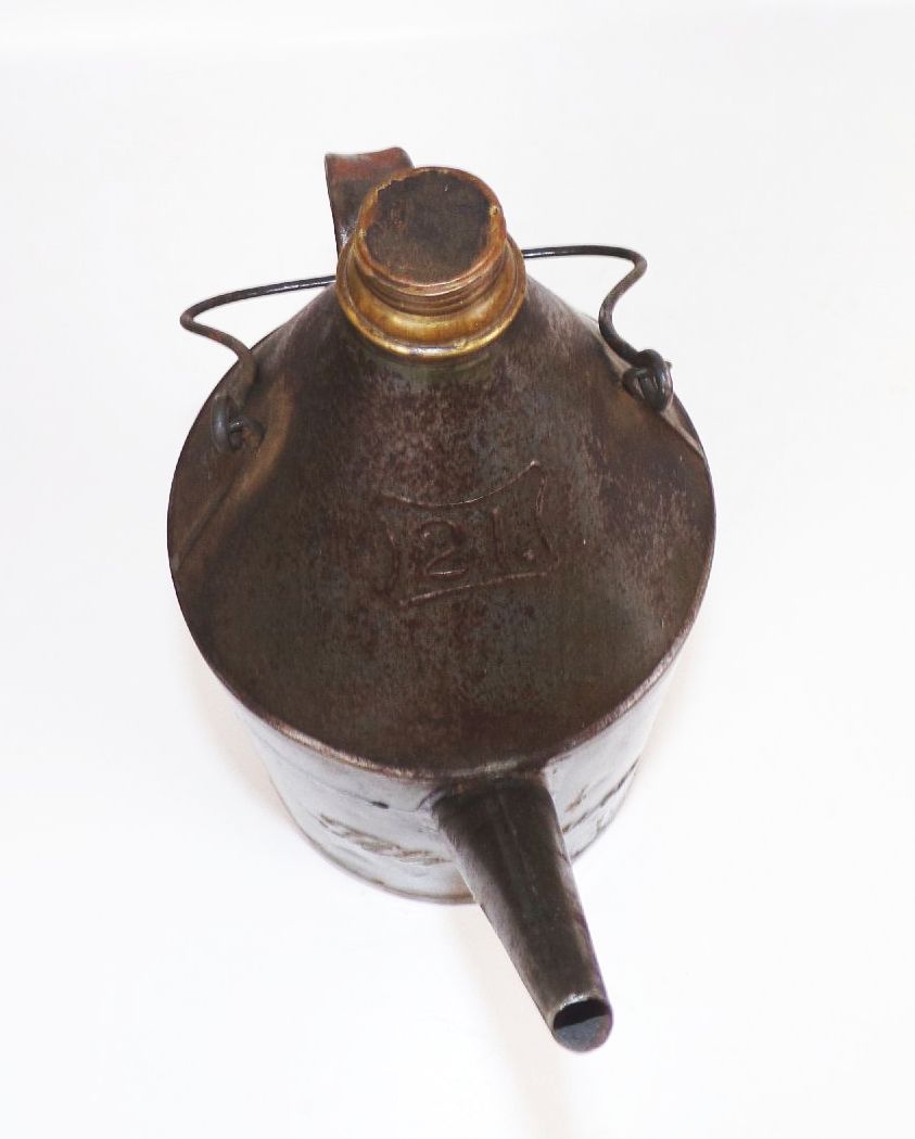 Alte Petroleum Kanne 2 Liter Blech Metall Oldtimer Garage Deko