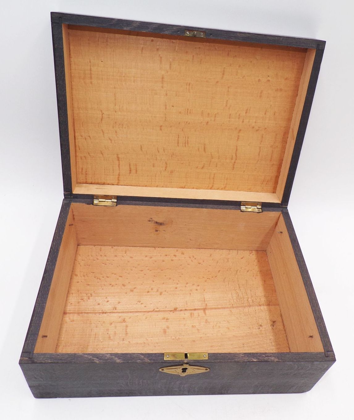 Jugendstil Schatulle Holz Schwarz Metallbeschläge Deko Box