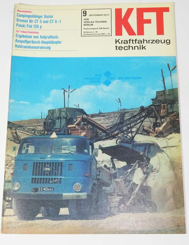 KFT Kraftfahrzeugtechnik Zeitschrift 9  1973 Camping Anhänger Bastei Polski Fiat 