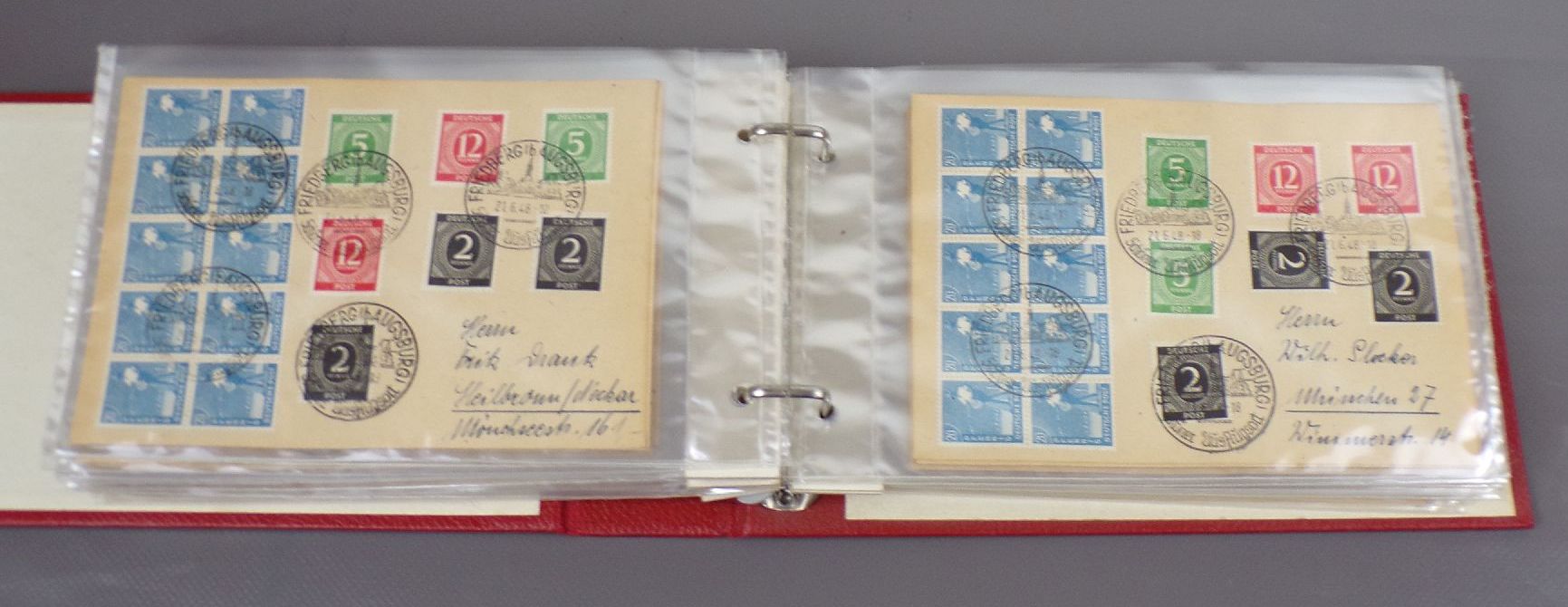 Bi Zone Ordner mit Briefen 1948 Friedberg Augsburg München Sammlung