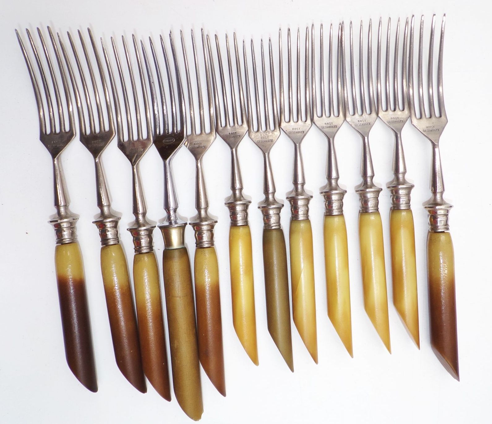 Altes Besteck 24 Teile mit Wickeltasche Antik Altes Besteck 24 Teile mit Wickeltasche Antik