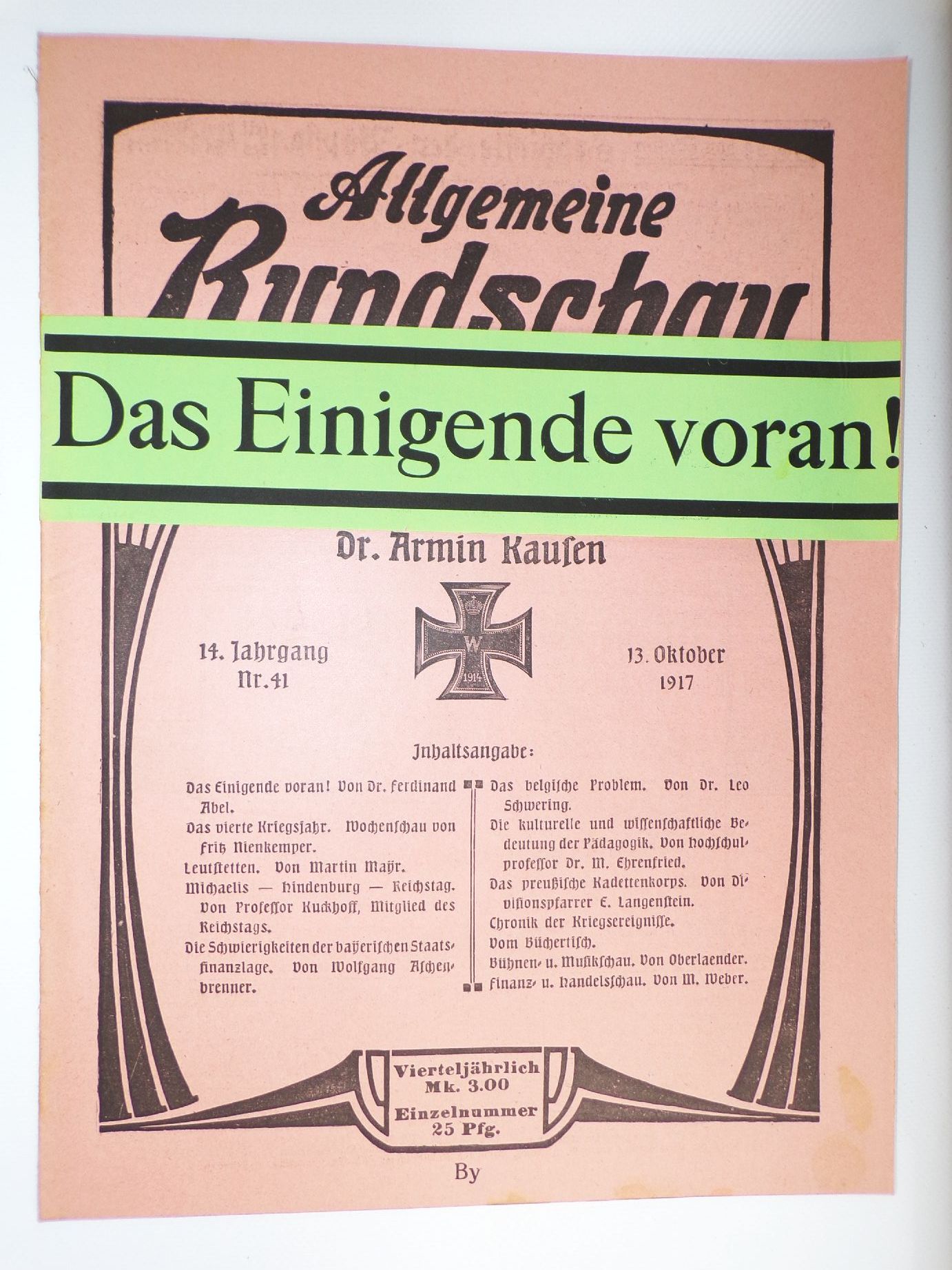 Allgemeine Rundschau Politik und Kultur 1917 ganzer Jahrgang Wochenschrift Allgemeine Rundschau Politik und Kultur 1917 ganzer Jahrgang Wochenschrift