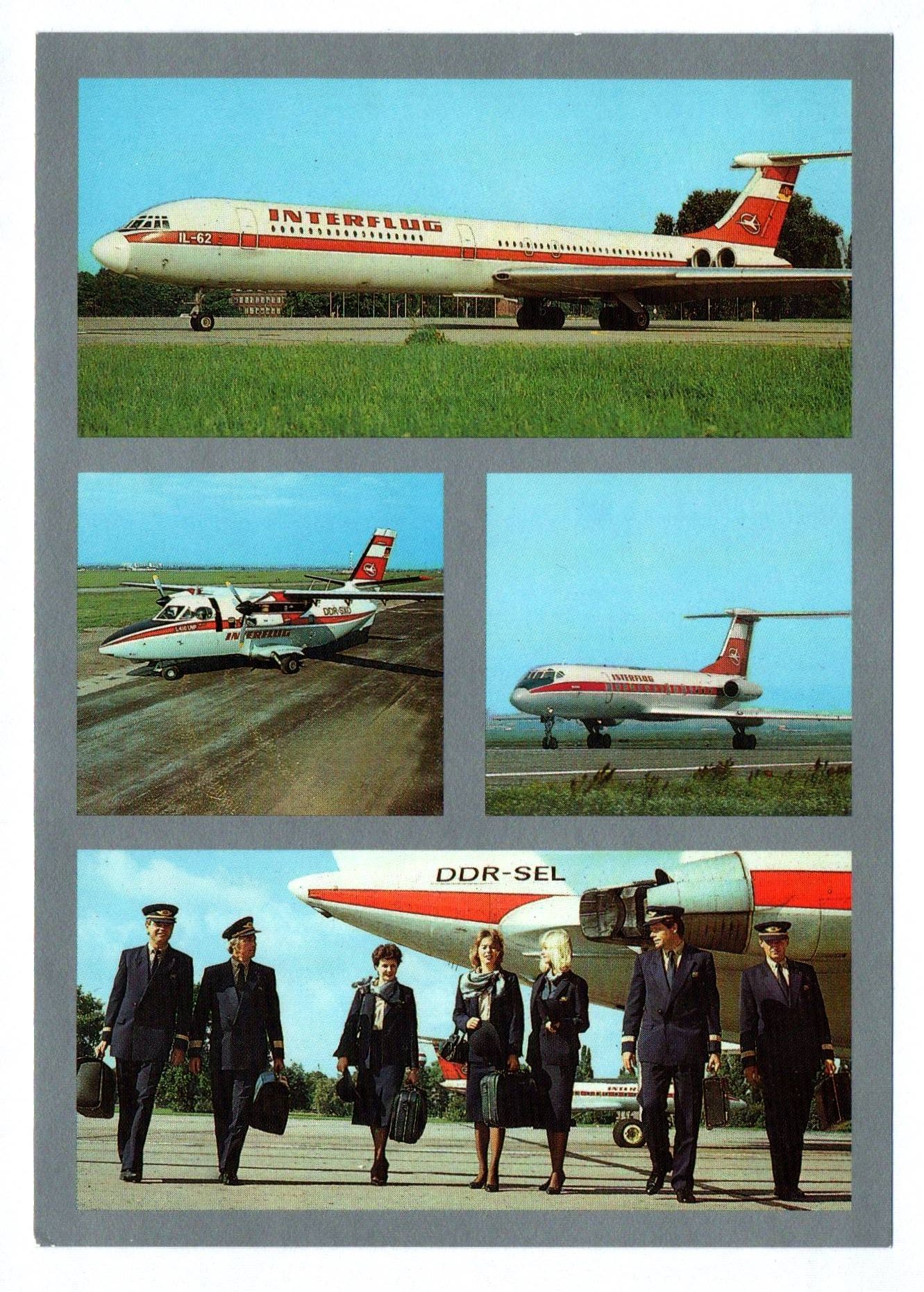 Ak Interflug DDR Piloten Stewardess DDR Flugzeug IL-62 Ak Interflug DDR Piloten Stewardess DDR Flugzeug IL-62